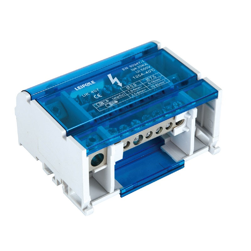Leipole UK407 4-Pole Power Distribution Block 125A 500V