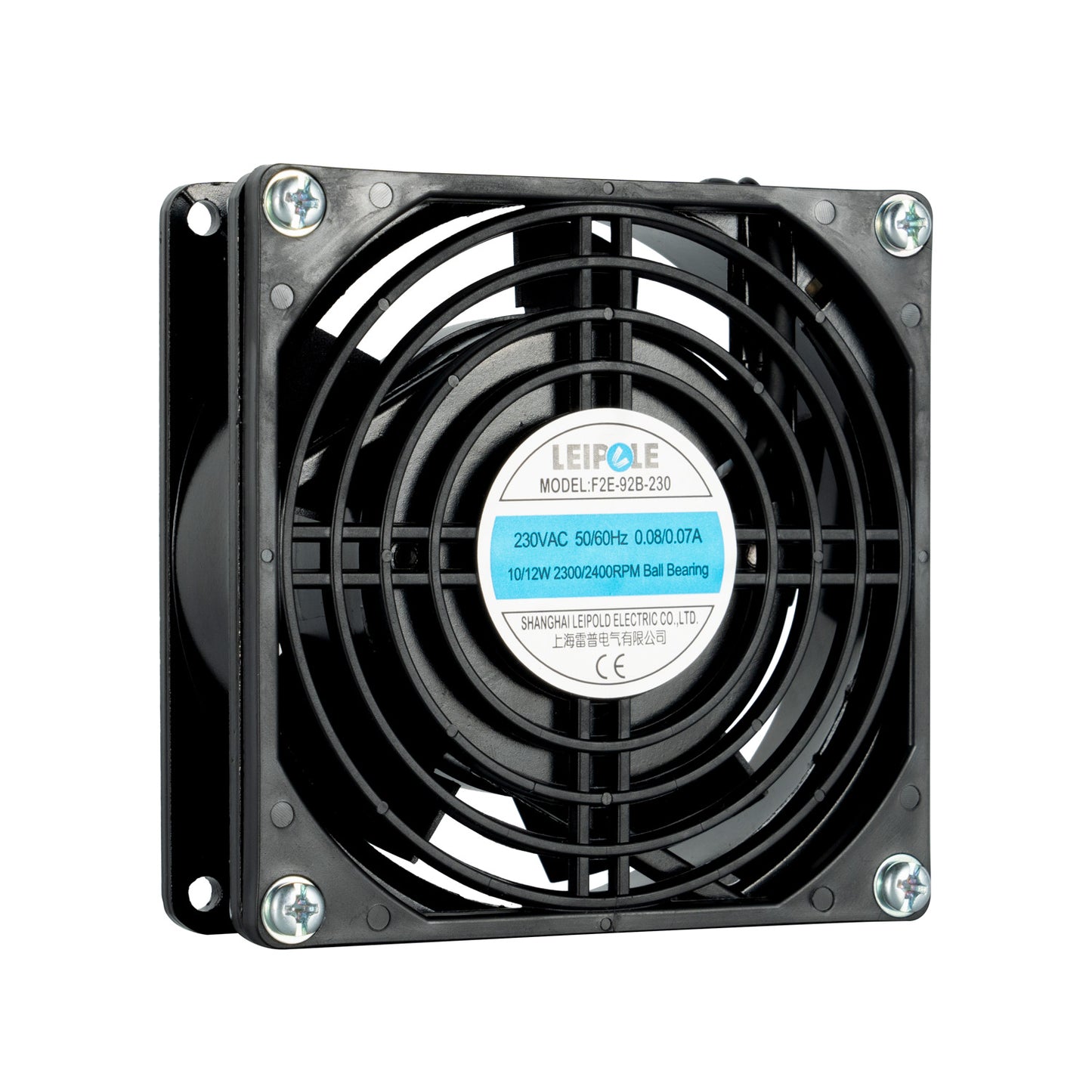 F2E-92S-230 Compact Axial Fan | 92x92mm Cabinet Cooling Fan | 230V AC Sleeve Bearing