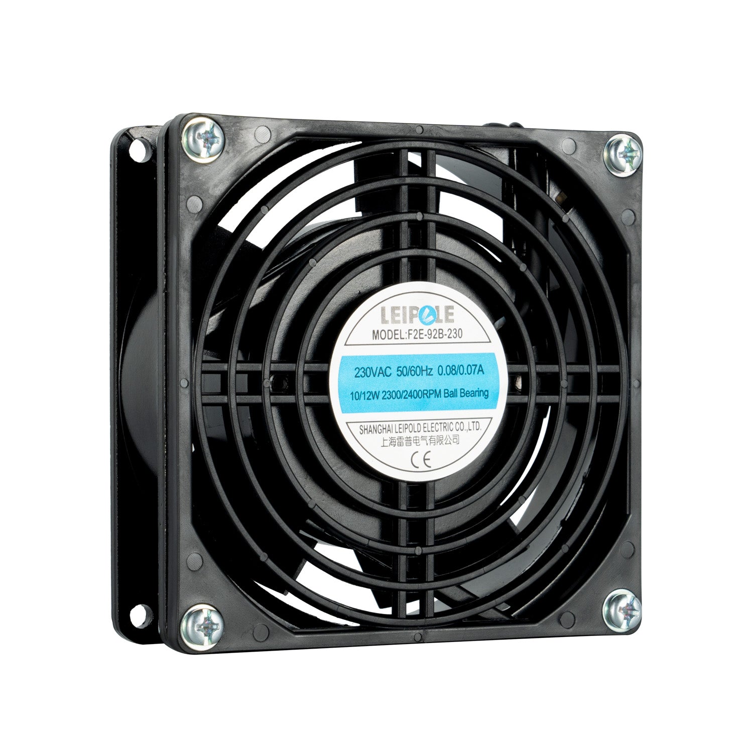 F2E-92S-230 Compact Axial Fan | 92x92mm Cabinet Cooling Fan | 230V AC Sleeve Bearing