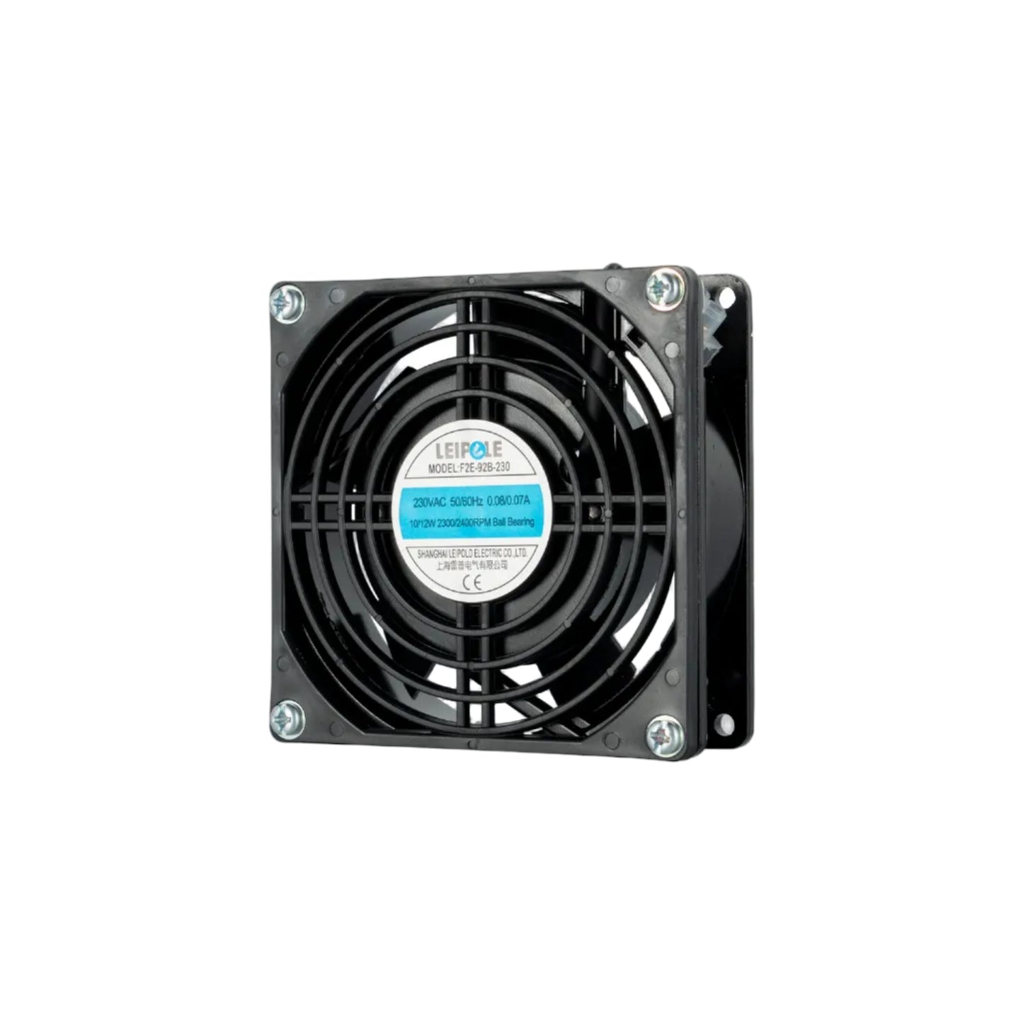 F2E-92S-230 Compact Axial Fan | 92x92mm Cabinet Cooling Fan | 230V AC Sleeve Bearing