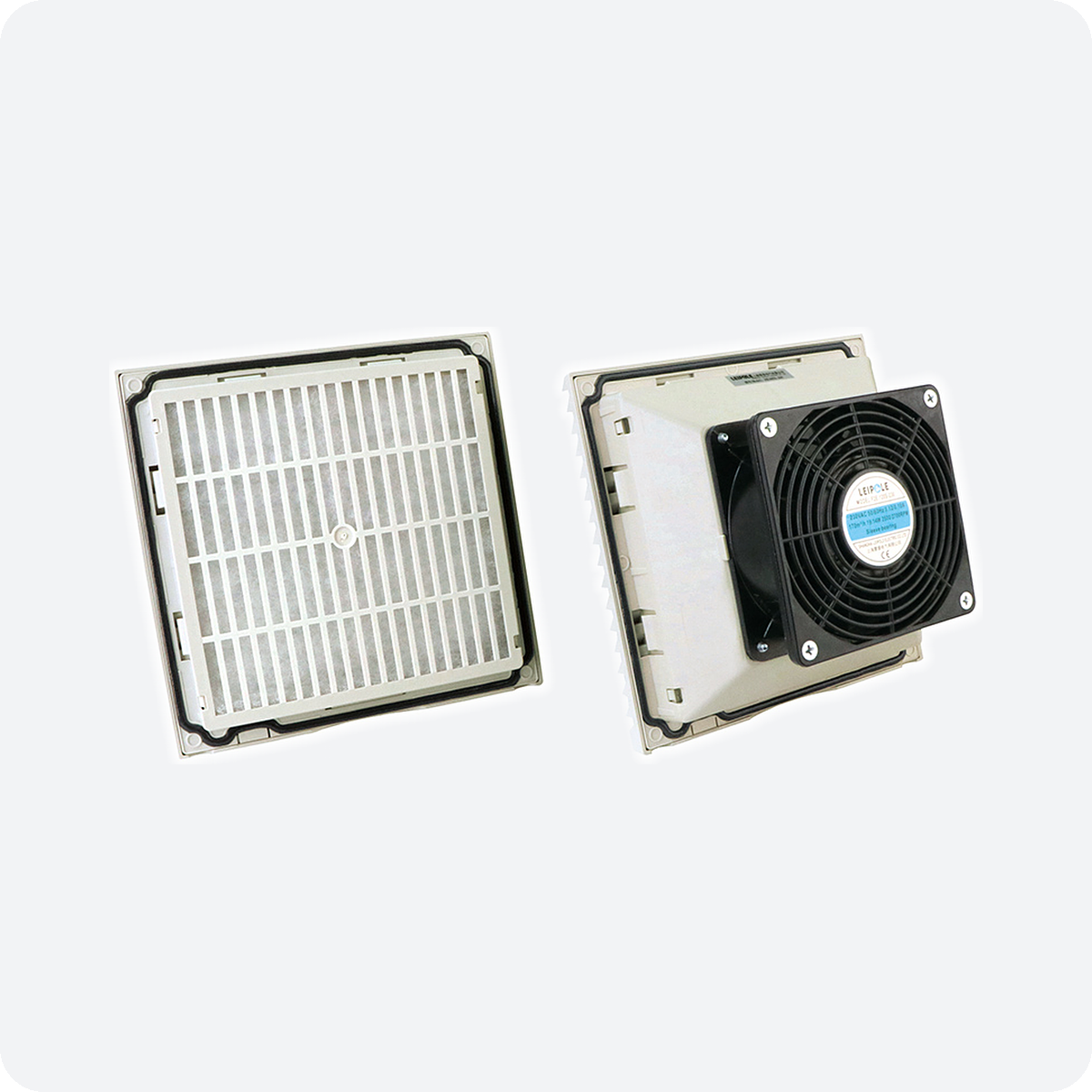 FKL6623 Filter Fan Unit | 204×204 mm, 230V AC / 115V AC / 24V DC | Cabinet Filter Fan, RAL7035 / RAL7032