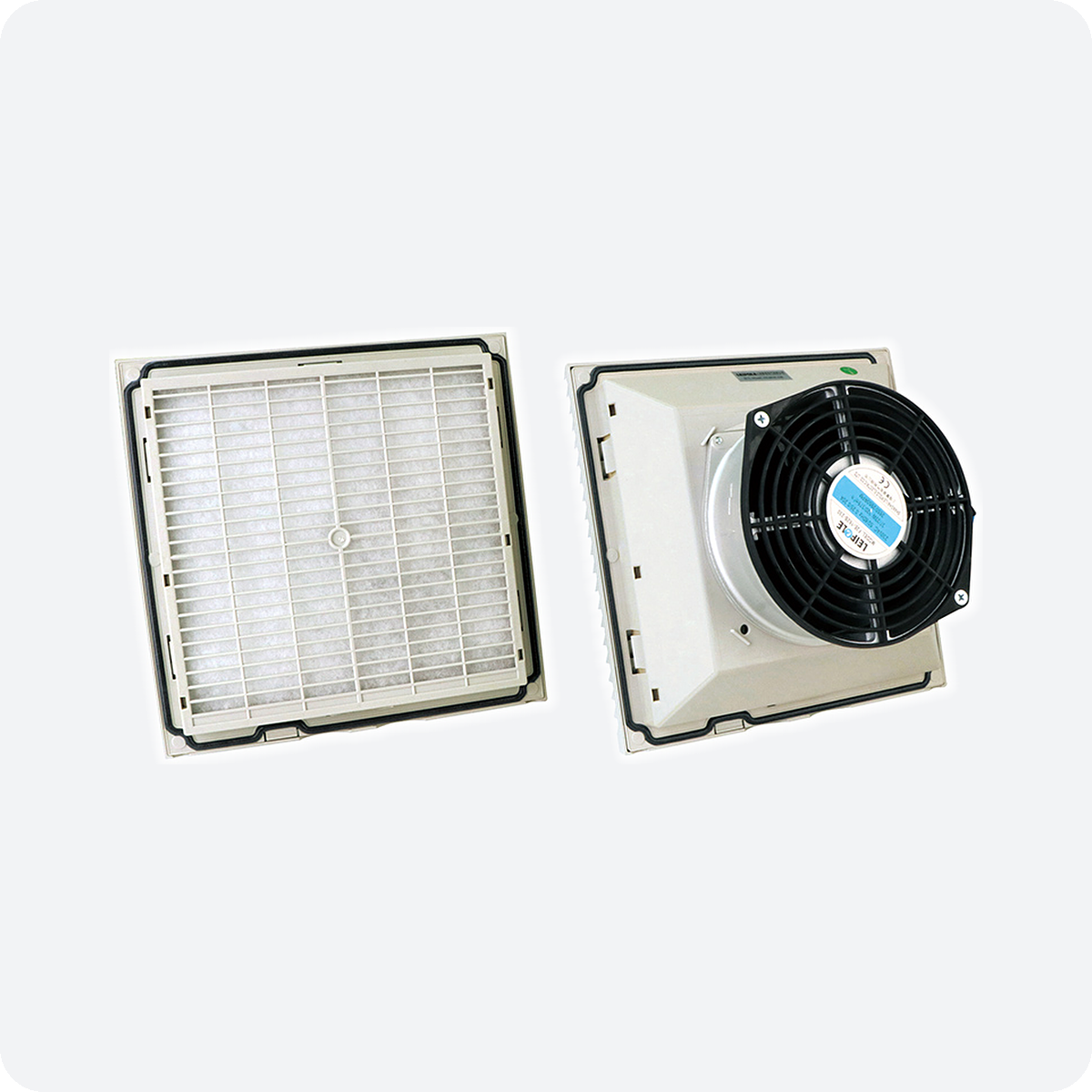 FKL6625 Filter Fan Unit | 255×255 mm, 230V AC / 115V AC / 24V DC | IP54 Cabinet Filter Fan, RAL7035 / RAL7032