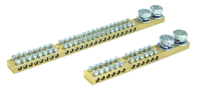 H9x19-26K Brass Neutral/Earth Busbar 26-Pole - Pack of 10