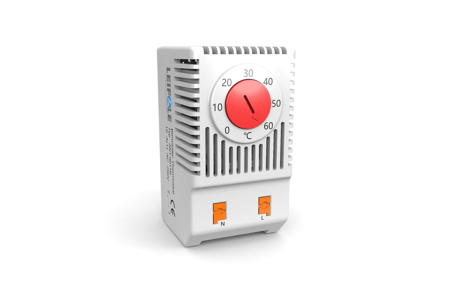 Leipole JSK0011R Adjustable Cabinet Heating Thermostat NC Red - Pack of 10