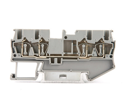 JST2.5-QU 4-Conductor Spring Terminal Block | 2.5 mm², Grey | 2 In / 2 Out Feed-Through Terminal | Pack of 50