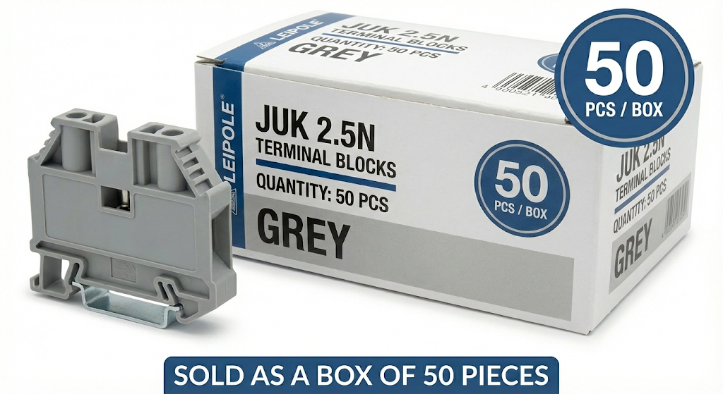 Leipole JUK2.5N Universal Screw Connection DIN Rail - Pack of 50