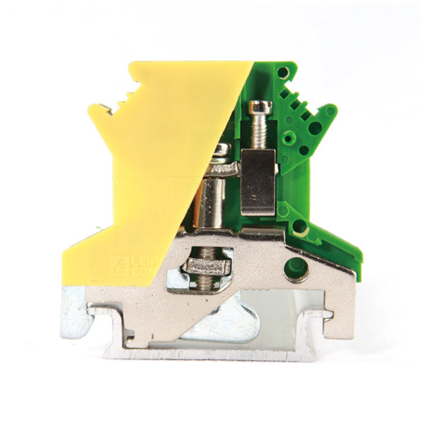 Leipole JUSLKG2.5 Ground Terminal Block 2.5mm Yellow/Green - Pack of 50