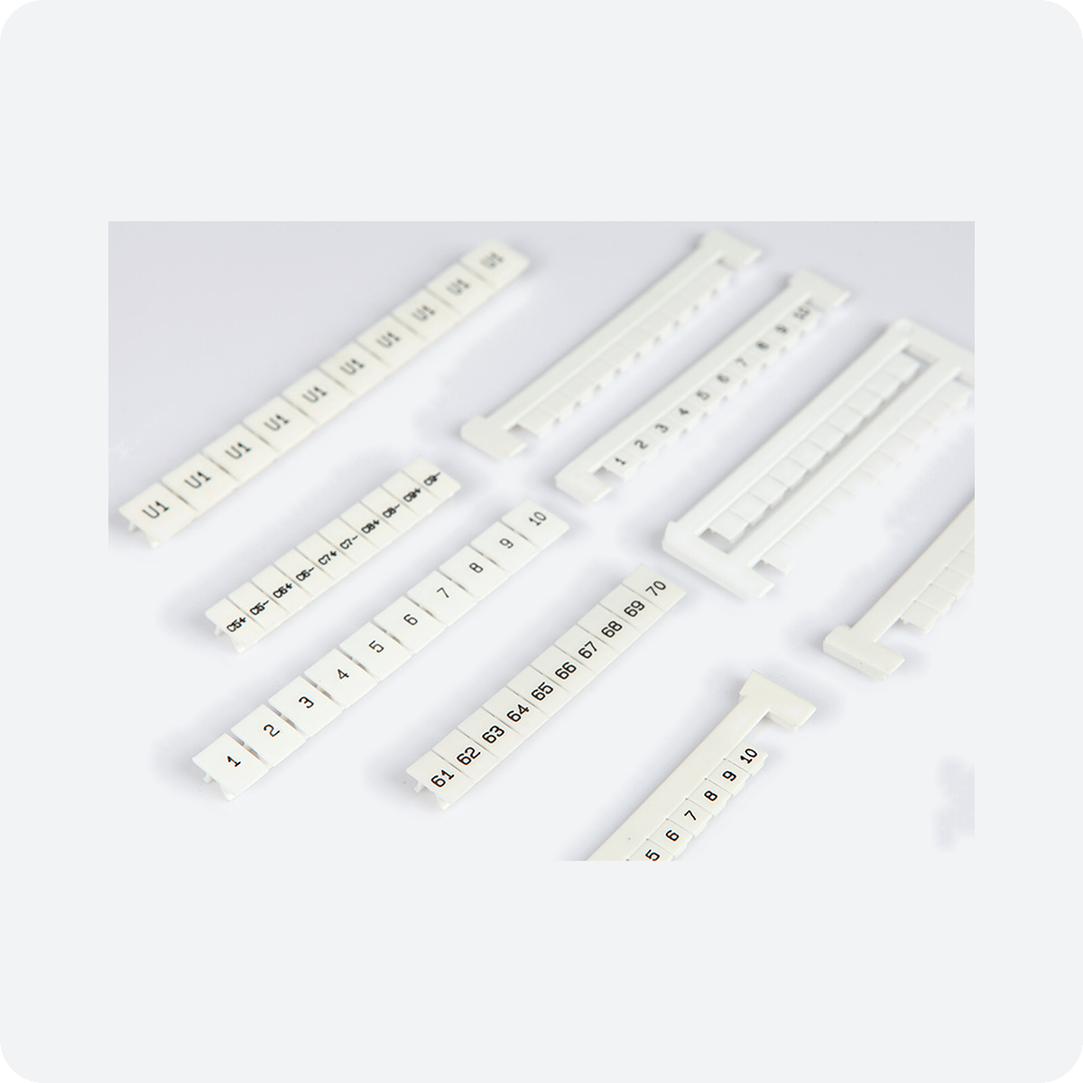 ZB6 Marker Strip for 6.2 mm Terminal Blocks | Printed 1–60, 10 Positions per Strip, White | Zack Strip Terminal Marker | Pack of 100
